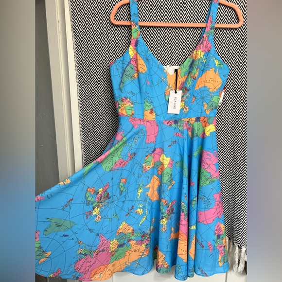 MODCLOTH Liza Luxe Map of the World Dress - Medium - Picture 4 of 6